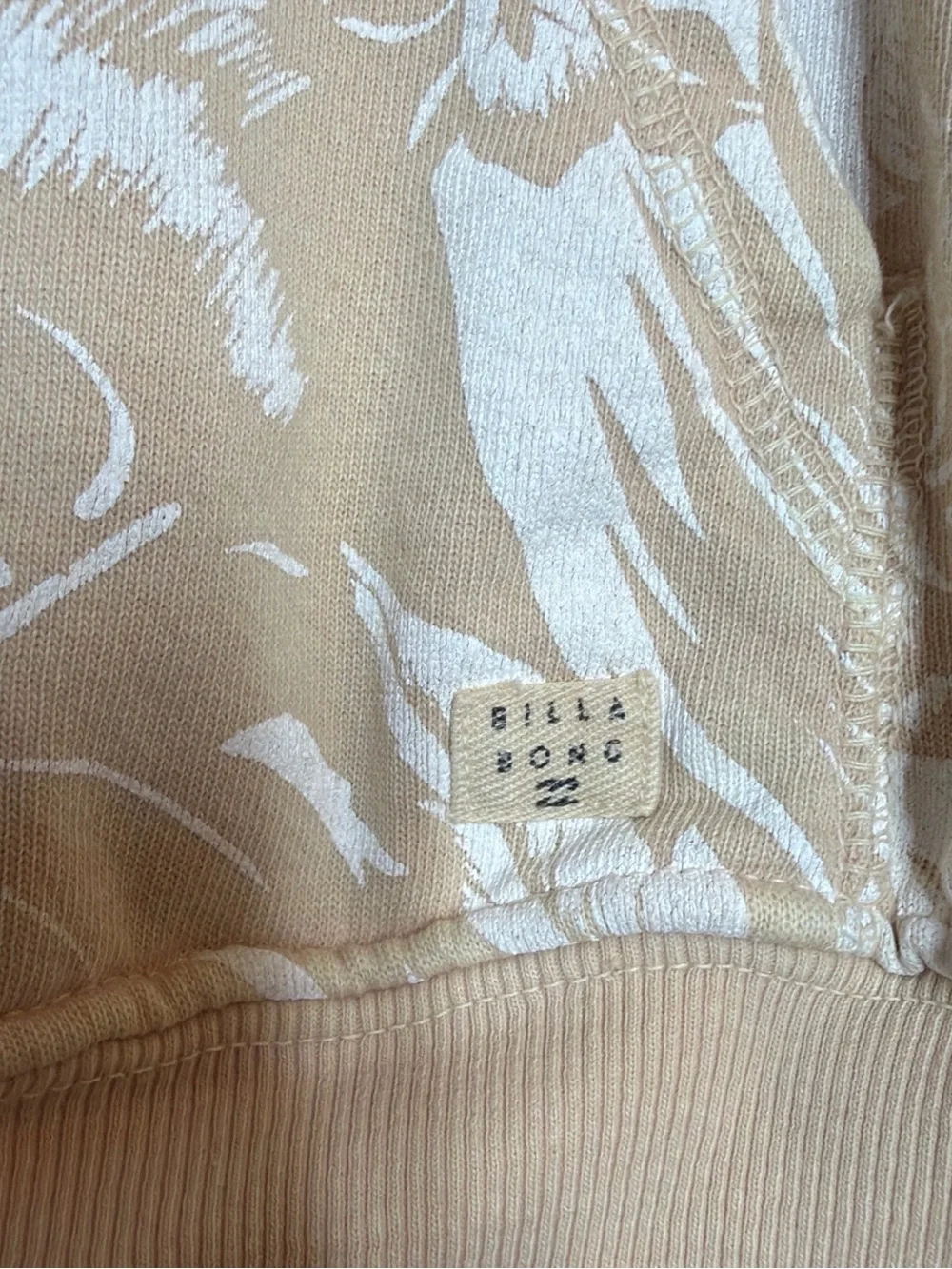 Billabong Beige and White Floral Pullover Hoodie - Picture 2 of 4
